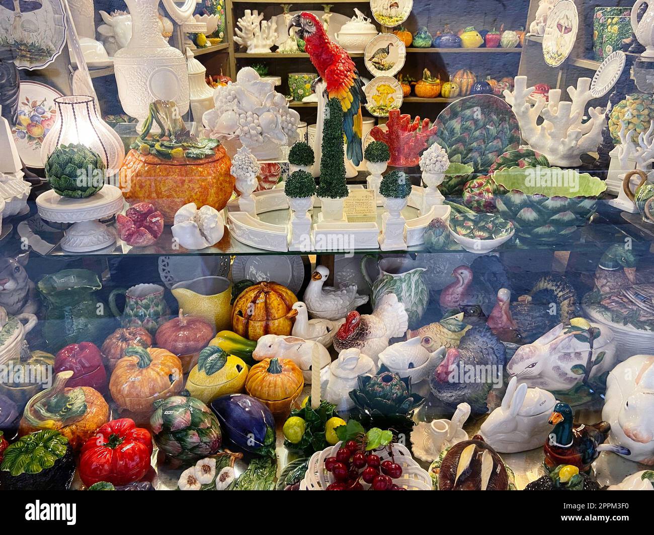 window of souvenir shop with decorative ceramics Stock Photo Alamy