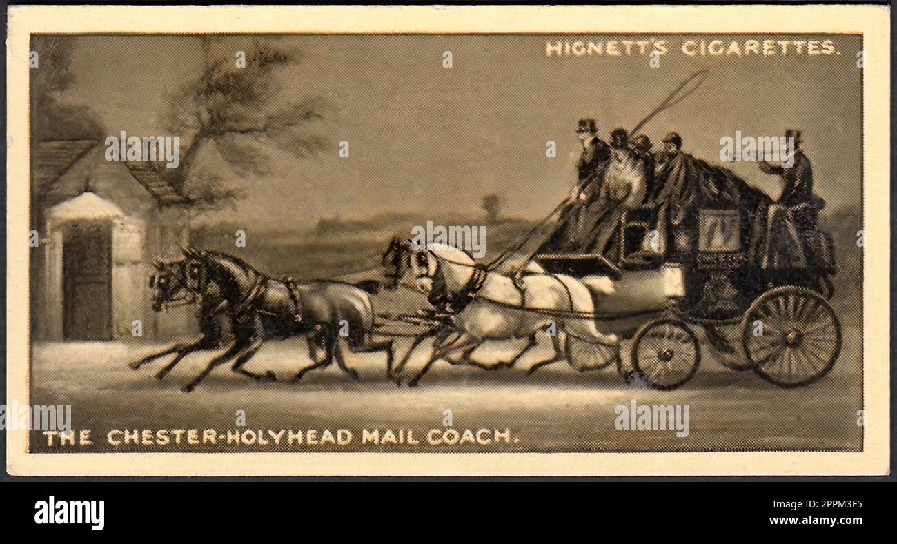 Chester to Holyhead Mail Coach Vintage British Cigarette Card