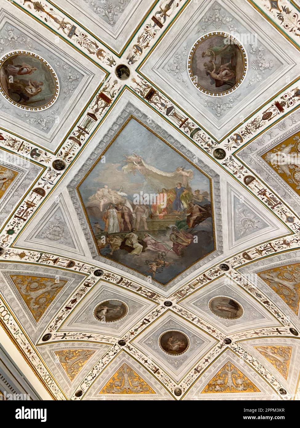 decorative painting on ceiling in Correr Museum Stock Photo