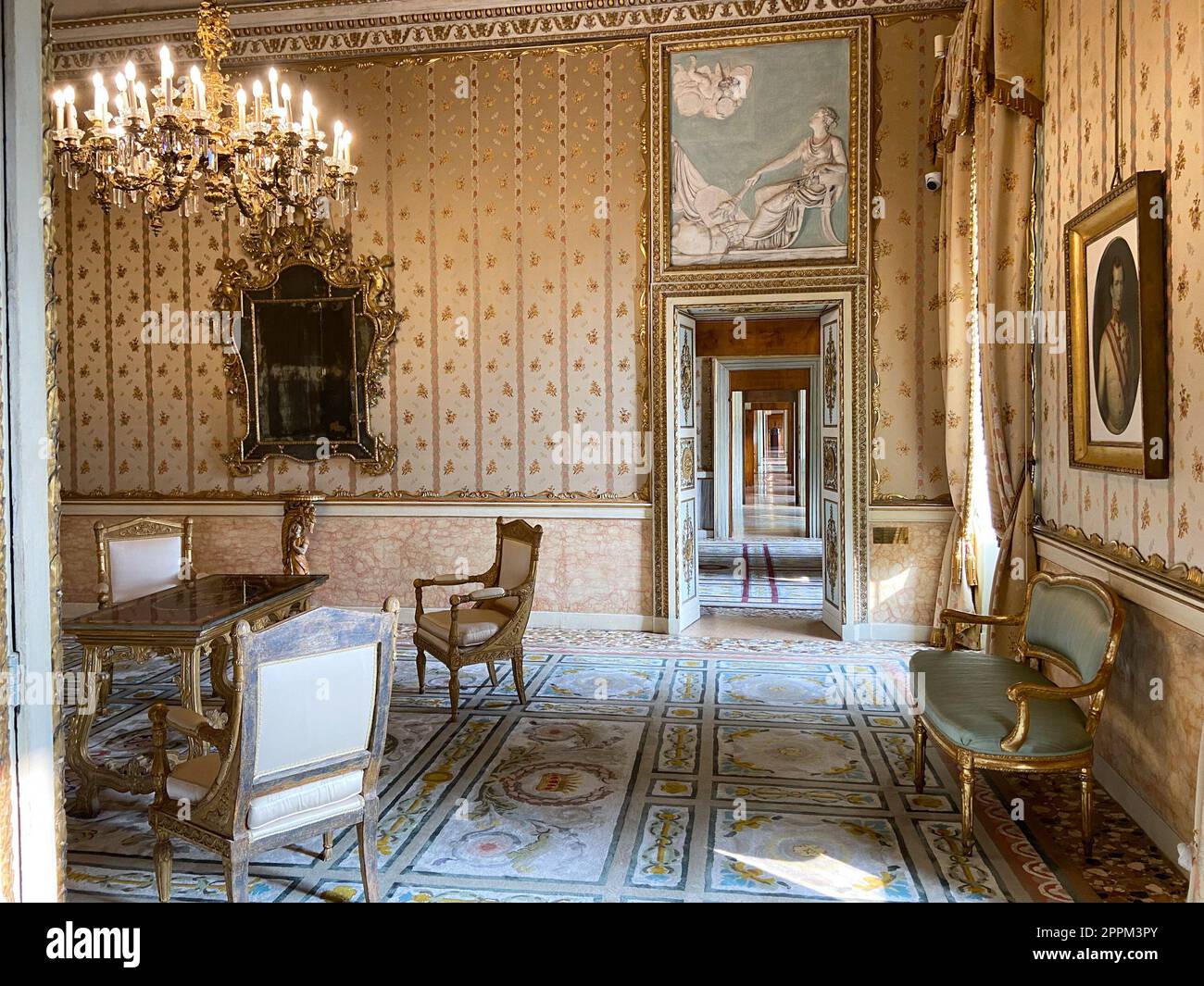 ornamental room in Correr Museum in Venice city Stock Photo
