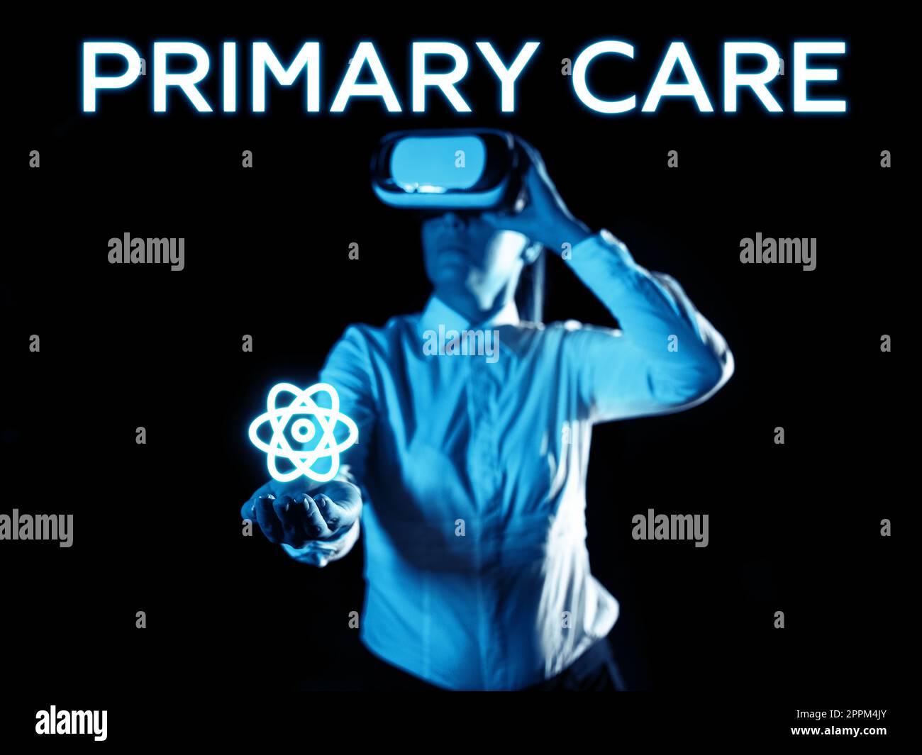 Text sign showing Primary Care. Business approach health care provided by medical practitioner, pediatrician, or nurse Stock Photo