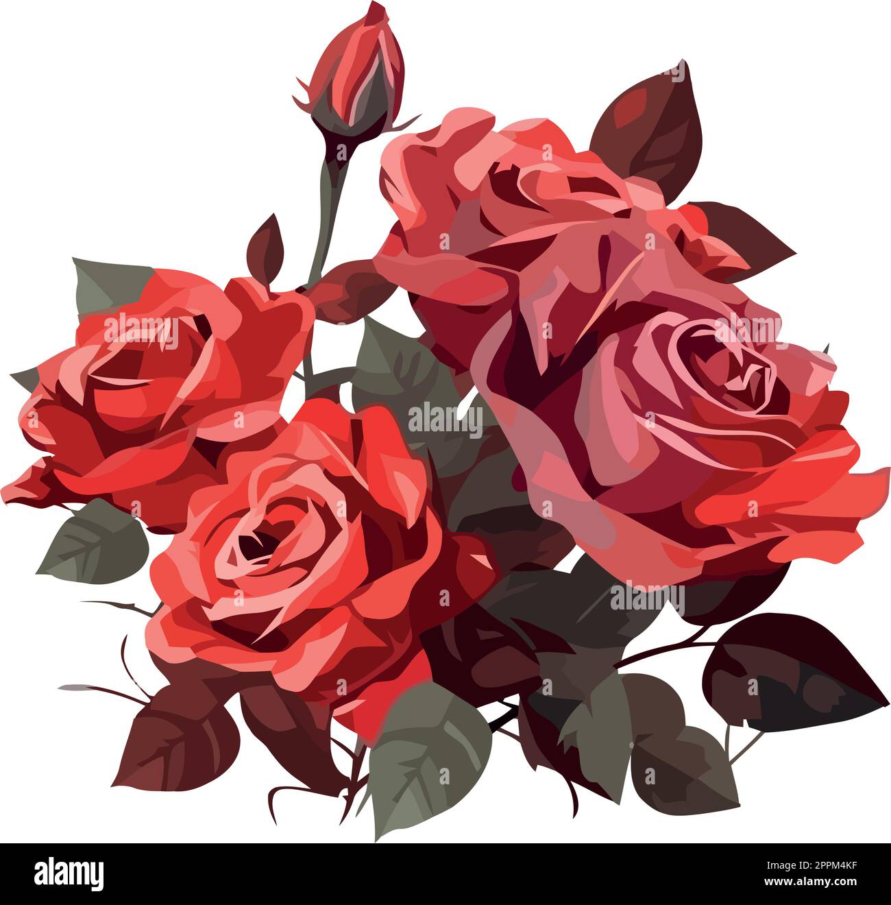 Vase with pink roses Stock Vector Images - Alamy