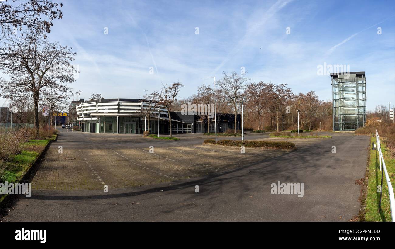 Abandoned Mobile Smart Center in Cologne Godorf Stock Photo