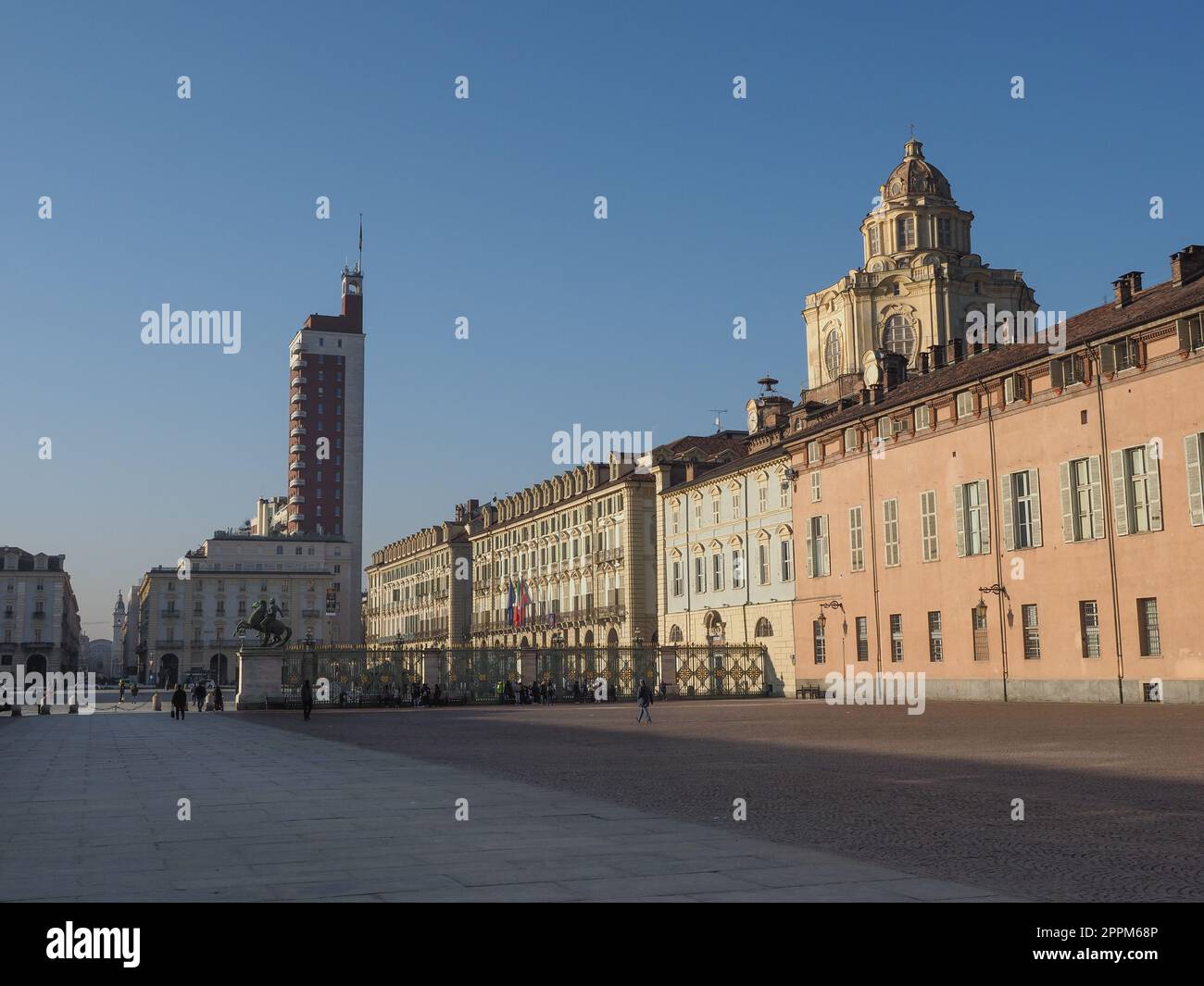 Piazza Castello square in Turin Stock Photo - Alamy