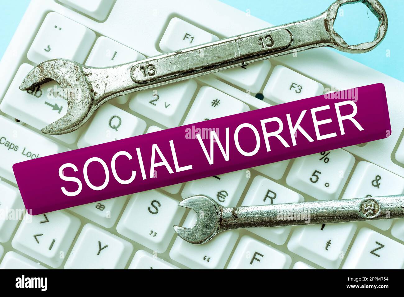 Text caption presenting Social Worker. Business showcase assistance from state people with inadequate or no income Stock Photo