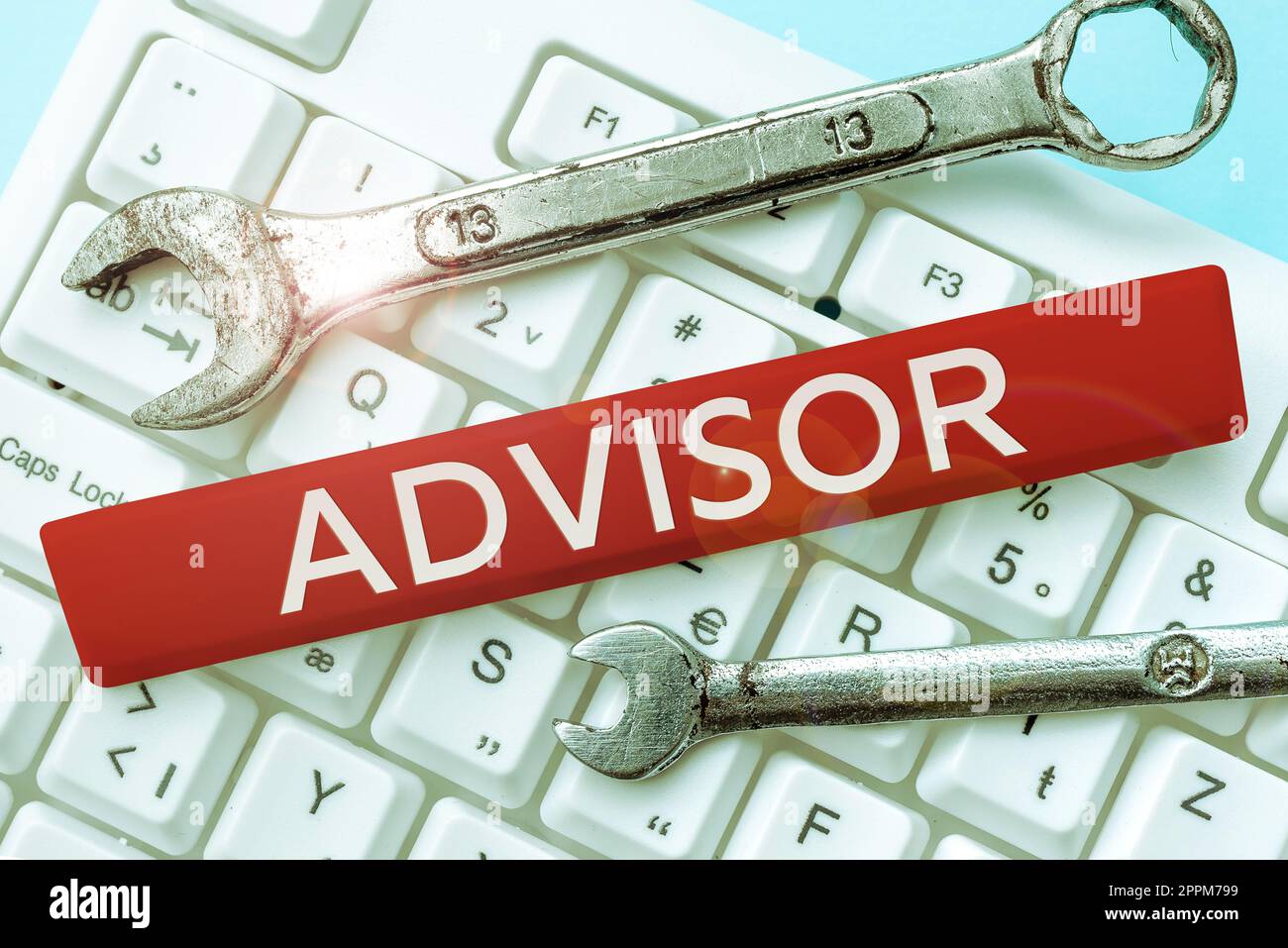 Text caption presenting Advisor. Word for Give advice recommendation assistance professional support Stock Photo