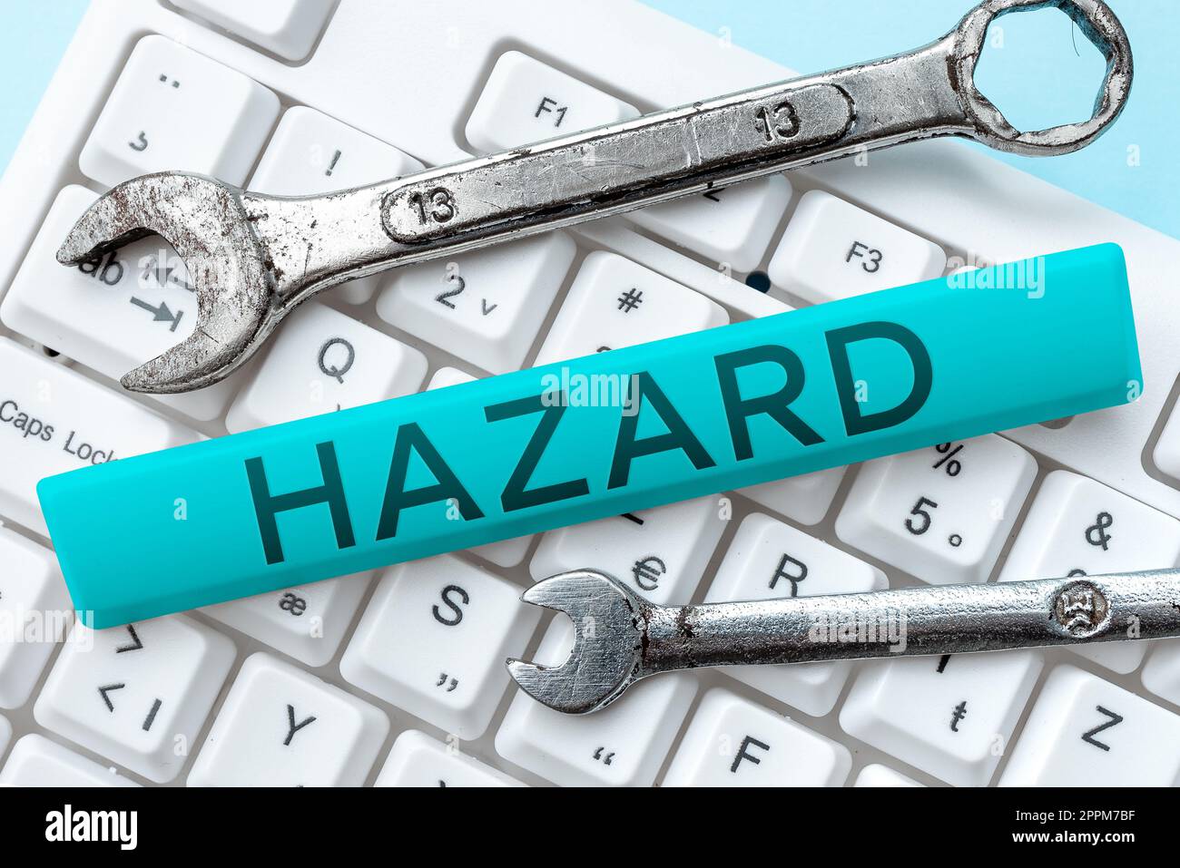 Sign displaying Hazard. Business concept account or statement describing the danger or risk Stock Photo