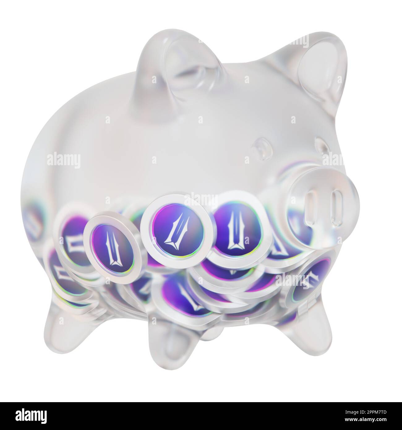 Illuvium (ILV) Clear Glass piggy bank with decreasing piles of crypto  coins. Saving inflation, financial crisis, and losing money concept. 3d  illustration Stock Photo - Alamy