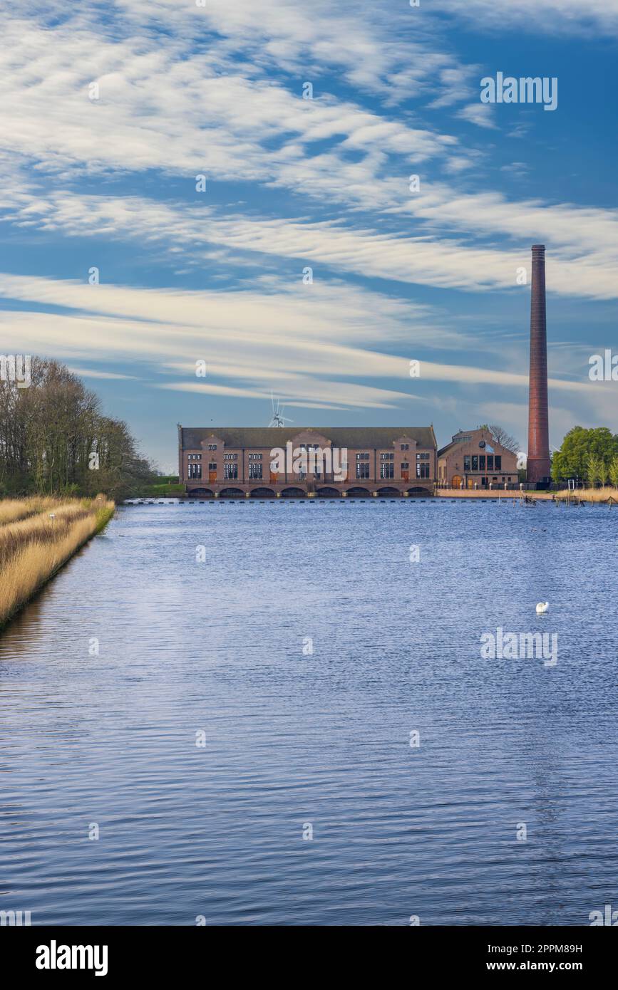 Ir. D. F. Woudagemaal is the largest steam pumping station ever built in world, UNESCO site, Lemmer, Friesland, Netherlands Stock Photo