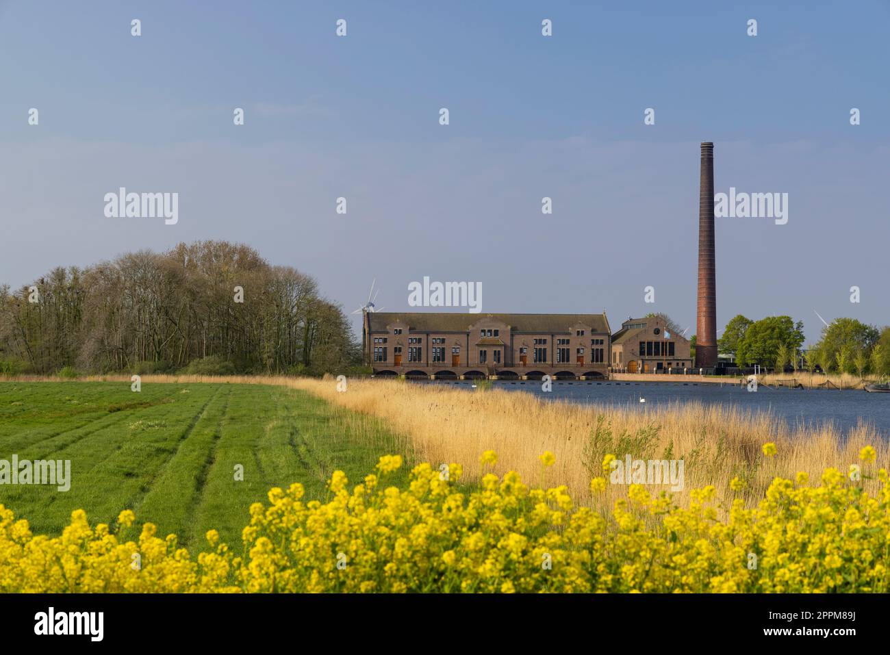 Ir. D. F. Woudagemaal is the largest steam pumping station ever built in world, UNESCO site, Lemmer, Friesland, Netherlands Stock Photo