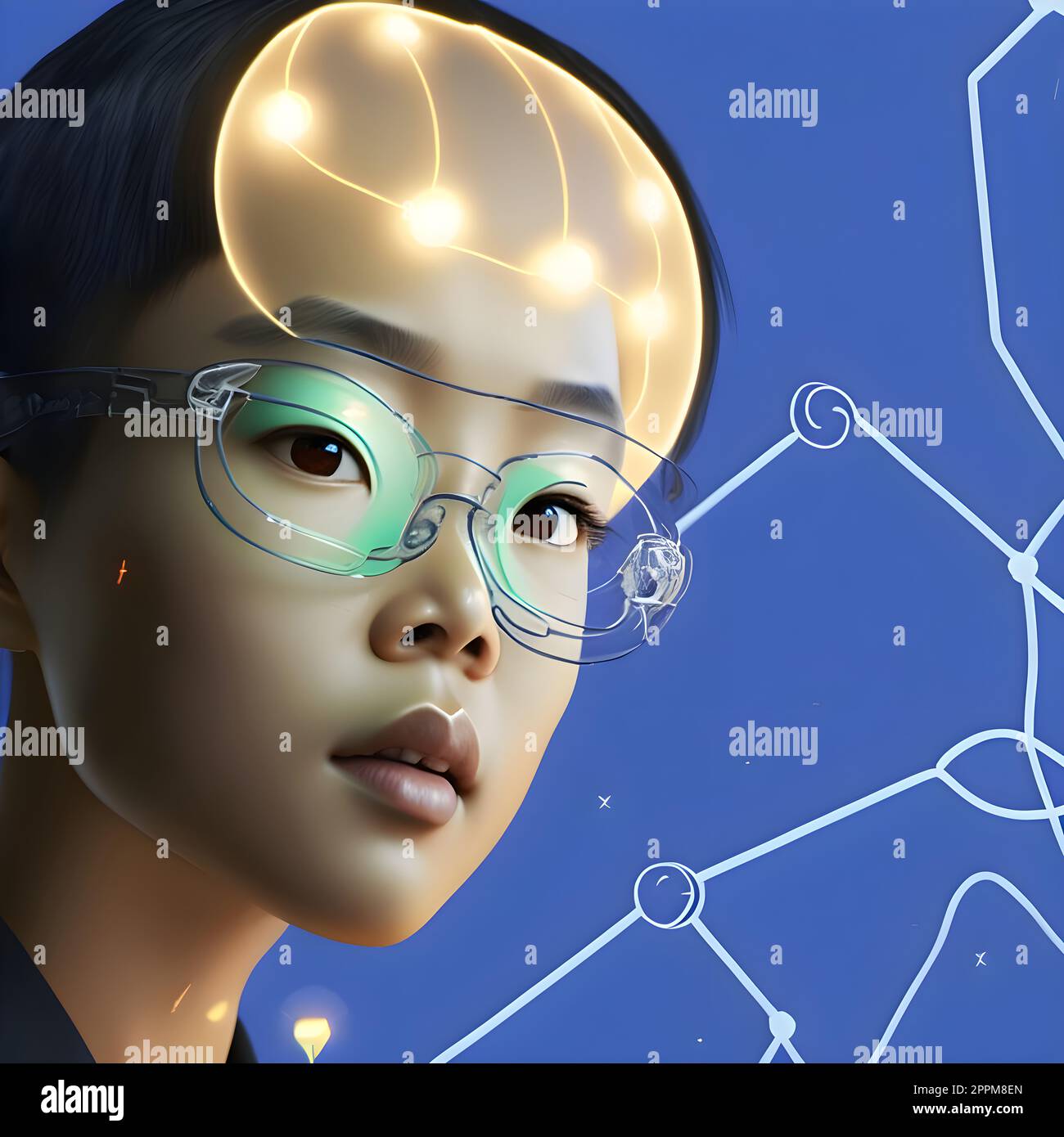 artificial intelligence generated image of the brilliant light bulb