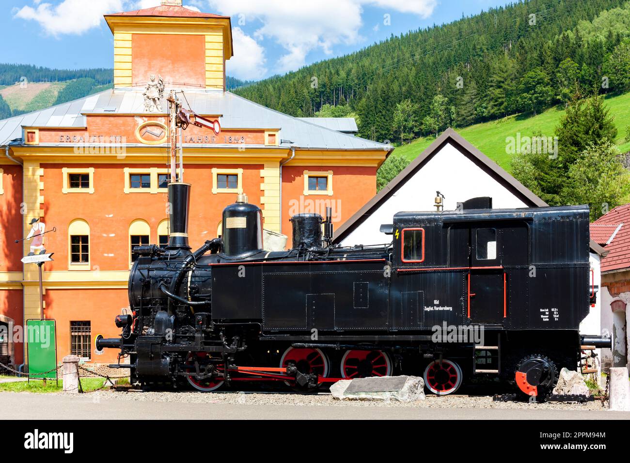 Railay Museum with steam engine in Vordernberg, Styria, Austria Stock Photo