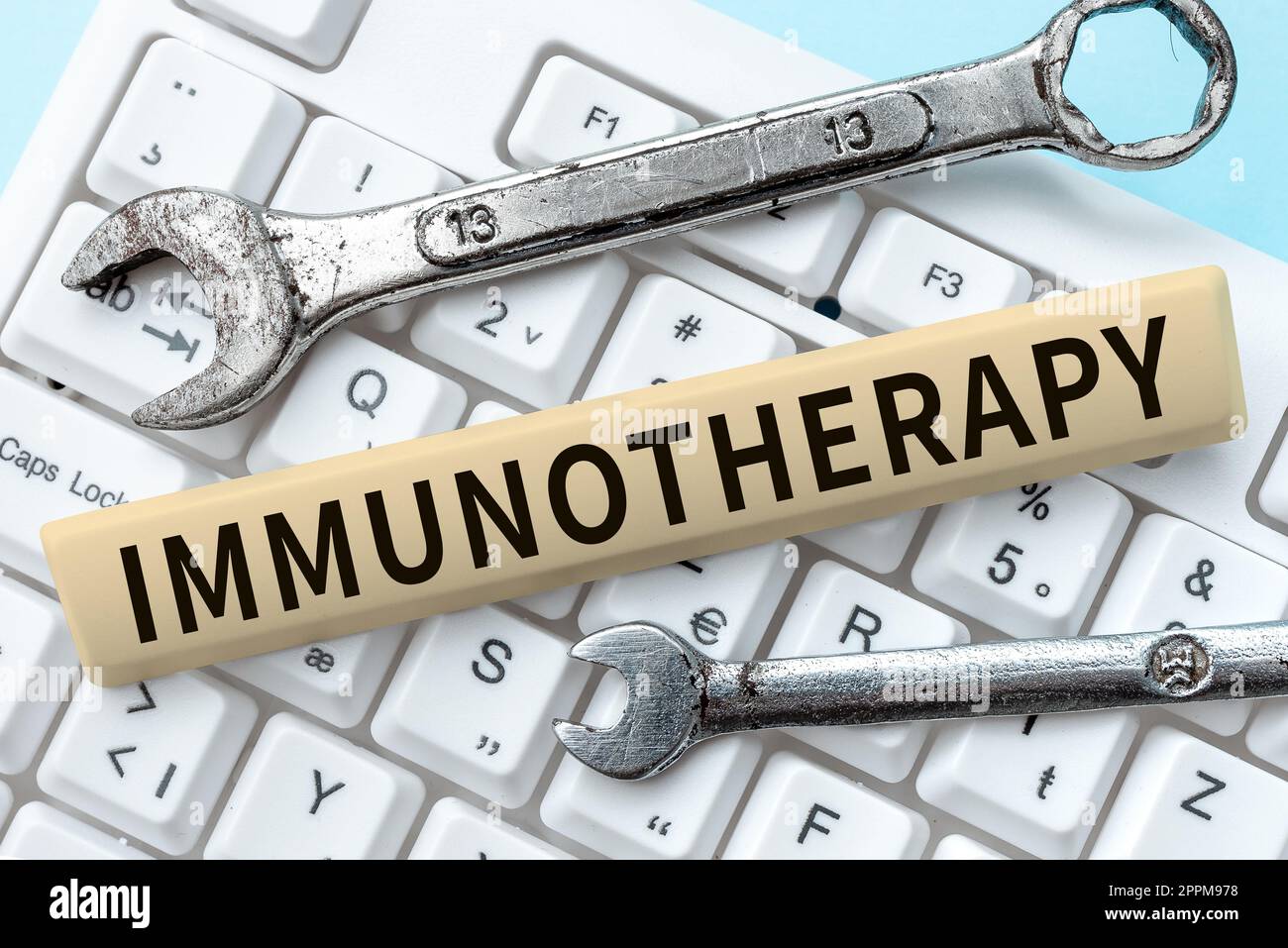 Text caption presenting Immunotherapy. Conceptual photo treatment or prevention of disease that involves enhancement of immune system Stock Photo