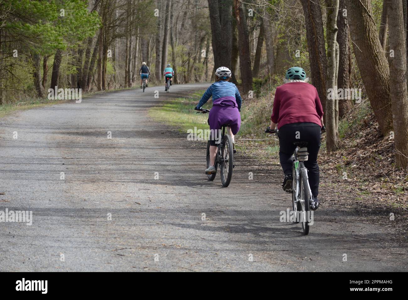 Bicyclists and walkers enjoy the Virginia Creeper Trail, a multi 