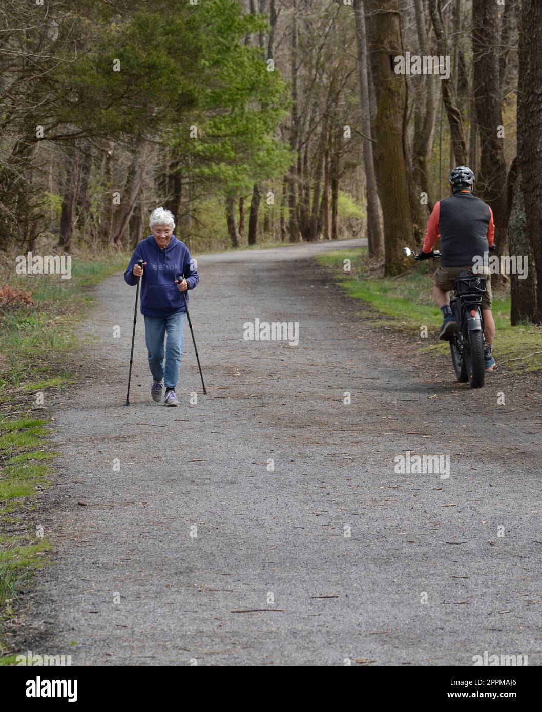Bicyclists and walkers enjoy the Virginia Creeper Trail, a multi