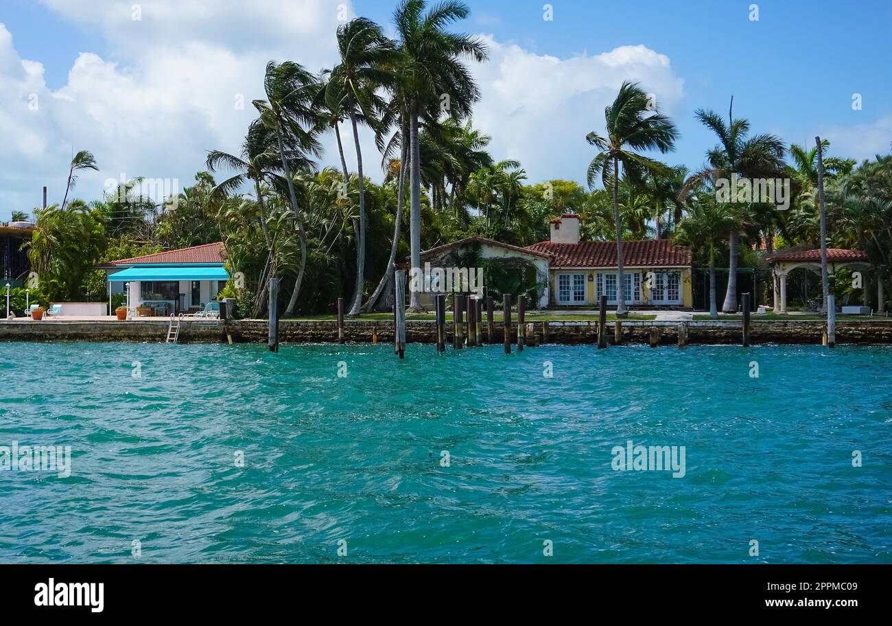 Luxurious mansion in Miami Beach, florida, U.S.A Stock Photo