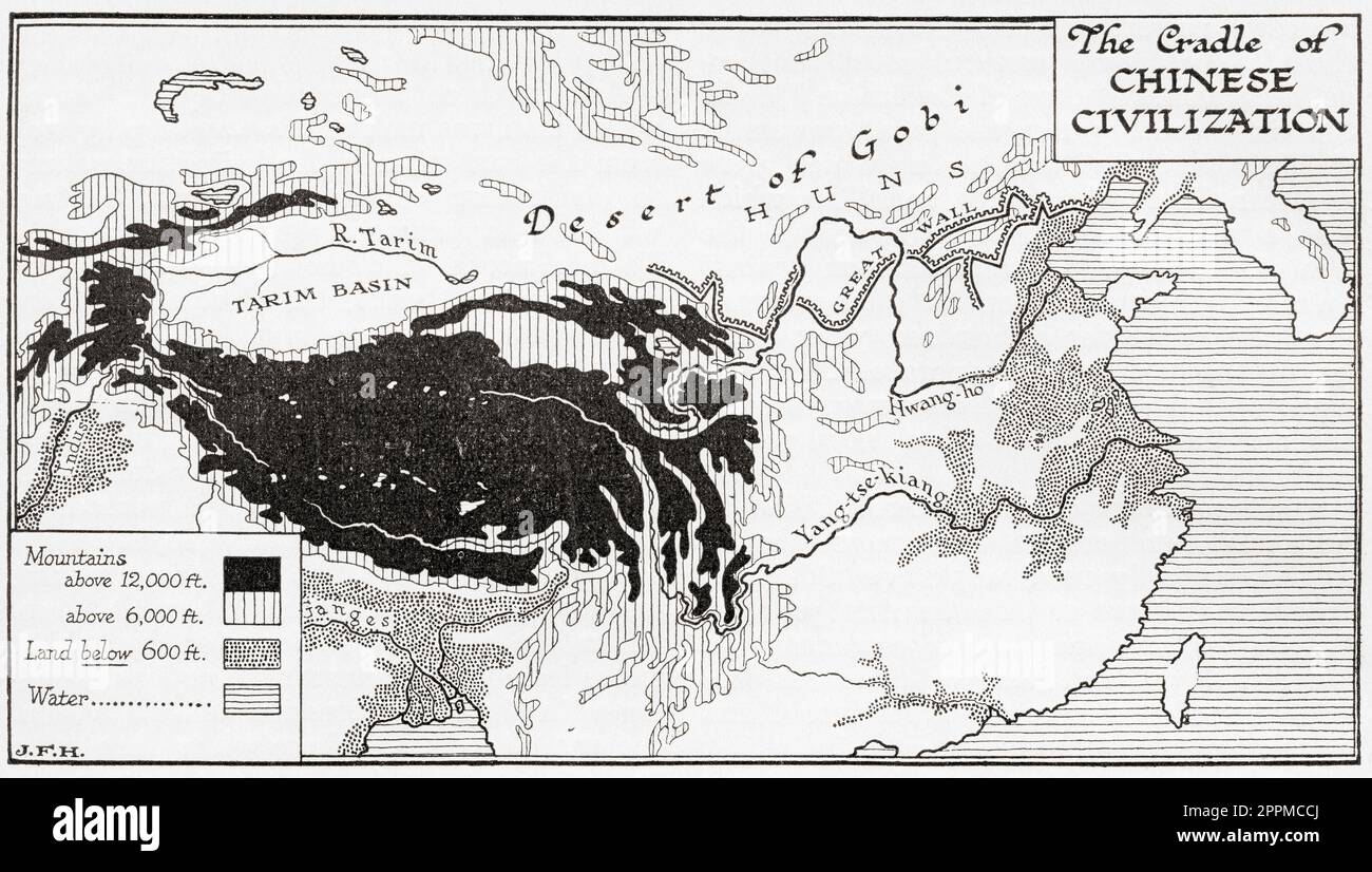 Map Showing The Cradle Of Chinese Civilization From The Book Outline Map Showing The Cradle Of Chinese Civilization From The Book Outline