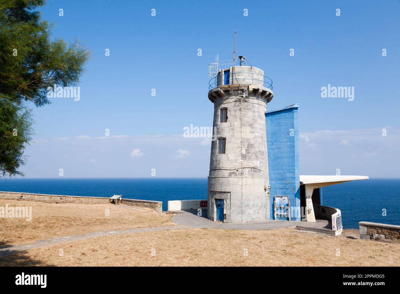 Cape Matxitxako lighthouse, gulf of Biscay, Spain Stock Photo