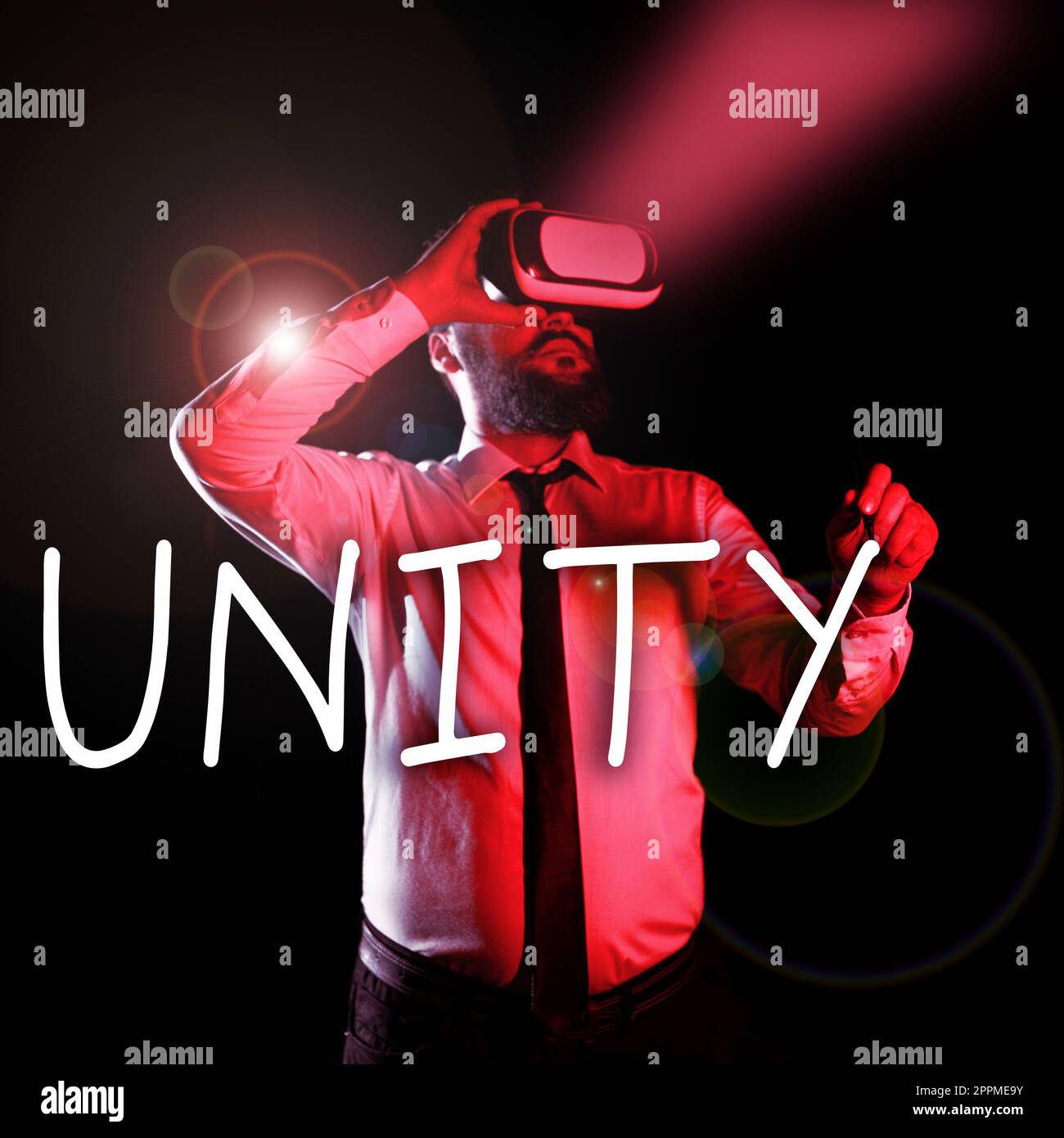 Conceptual caption Unity. Business overview state of being united or joined as whole becoming one person Stock Photo