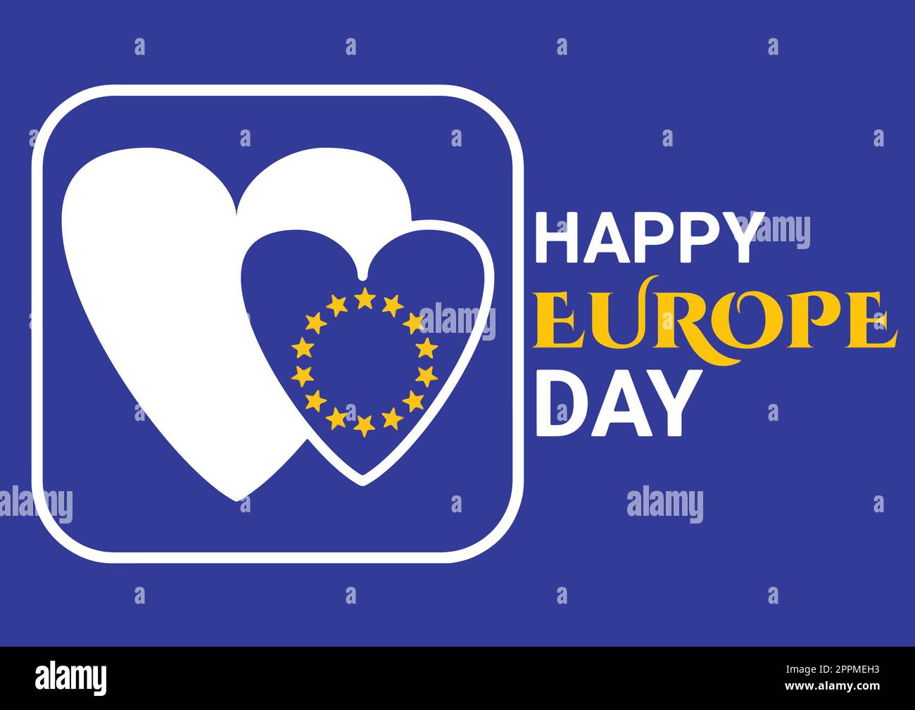 Happy Europe Day Vector Illustration. Suitable for greeting card, poster and banner. Stock Vector