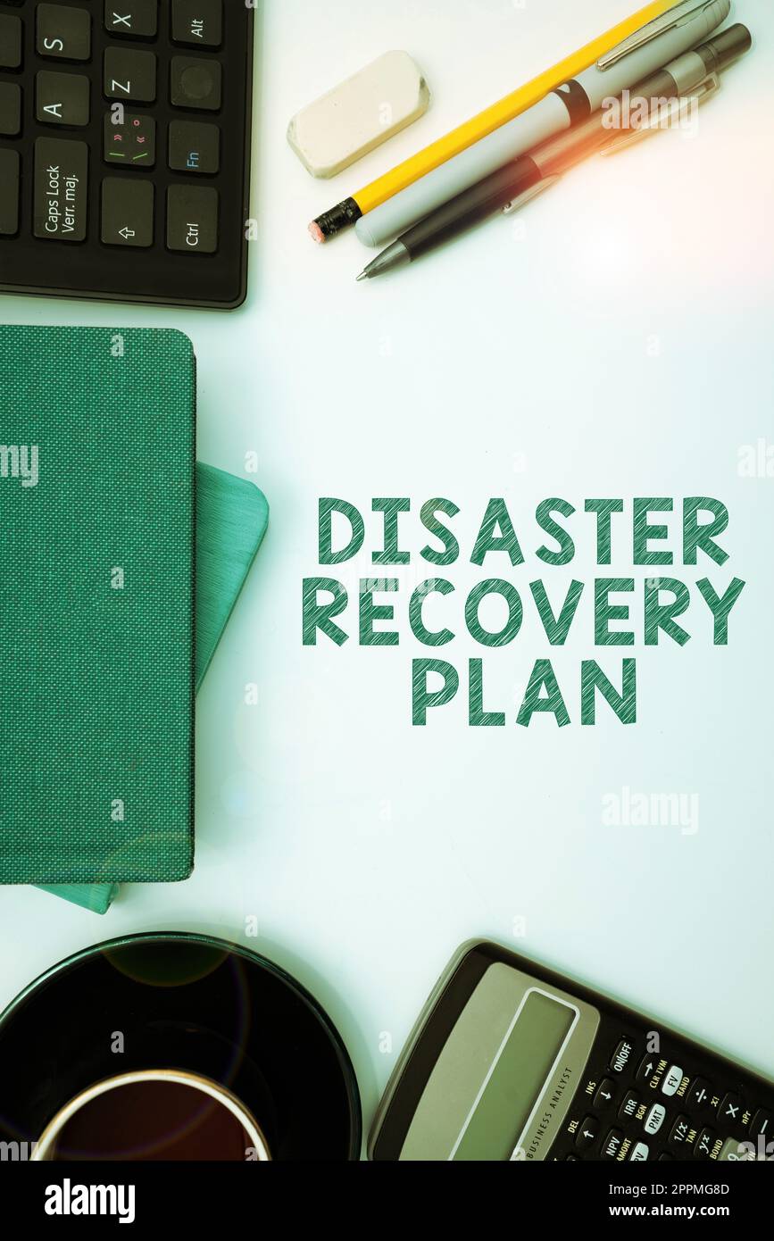 Sign displaying Disaster Recovery Plan. Business approach having backup measures against dangerous situation Stock Photo