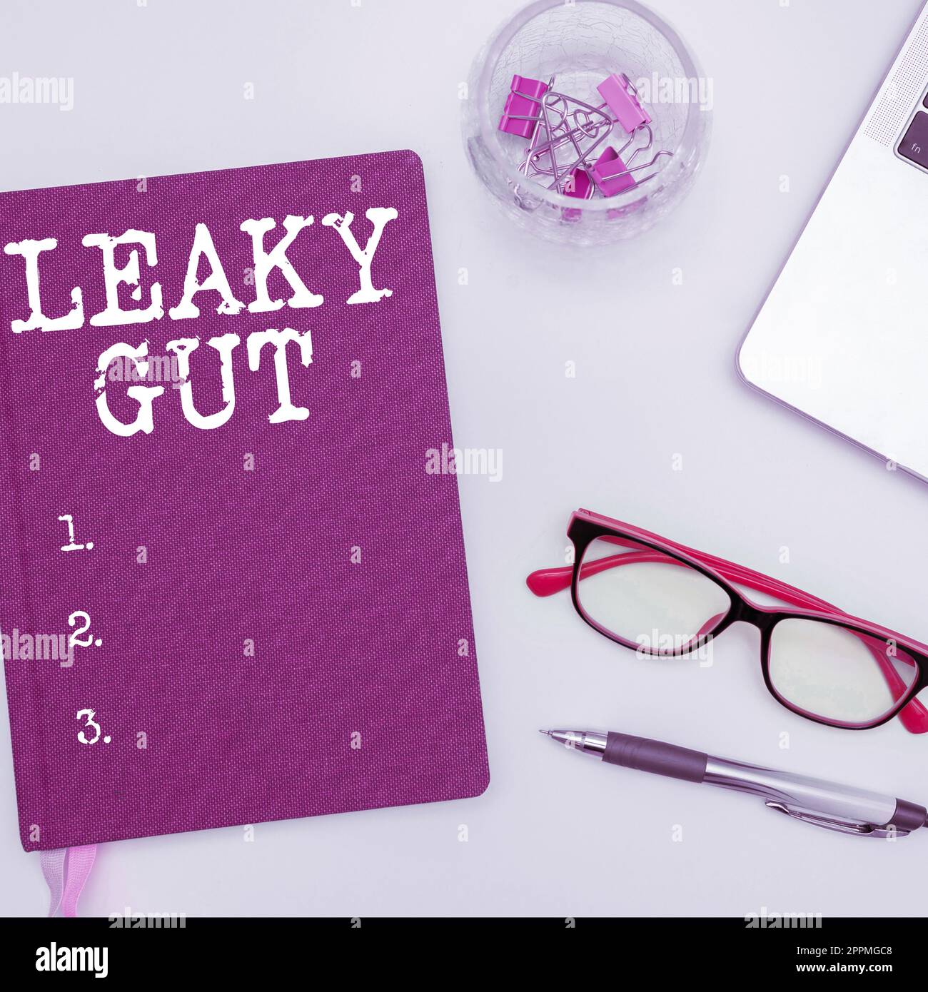 Sign displaying Leaky Gut. Word Written on A condition in which the lining of small intestine is damaged Stock Photo