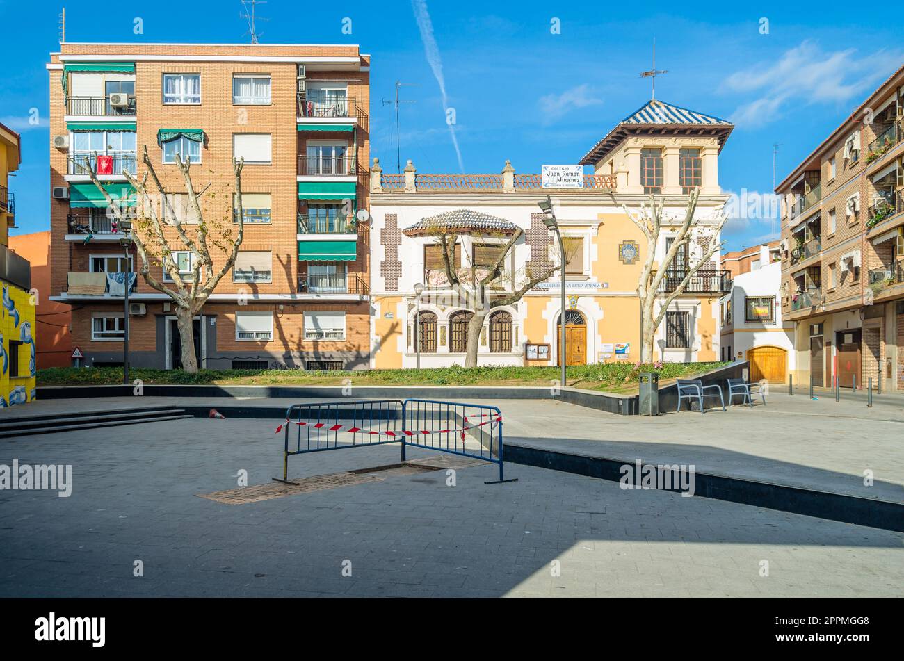 TALAVERA DE LA REINA, SPAIN - DECEMBER 19, 2021: View of streets in the historic center of the town of Talavera de la Reina, Toledo province, Castilla La Mancha, central Spain Stock Photo