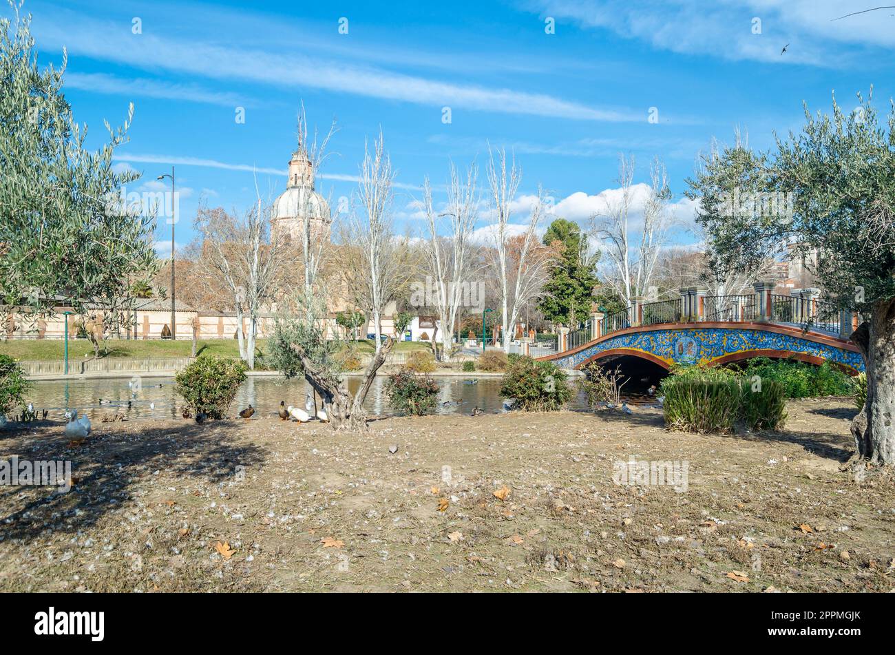 Park in Talavera de la Reina, Castilla La Mancha, Spain Stock Photo