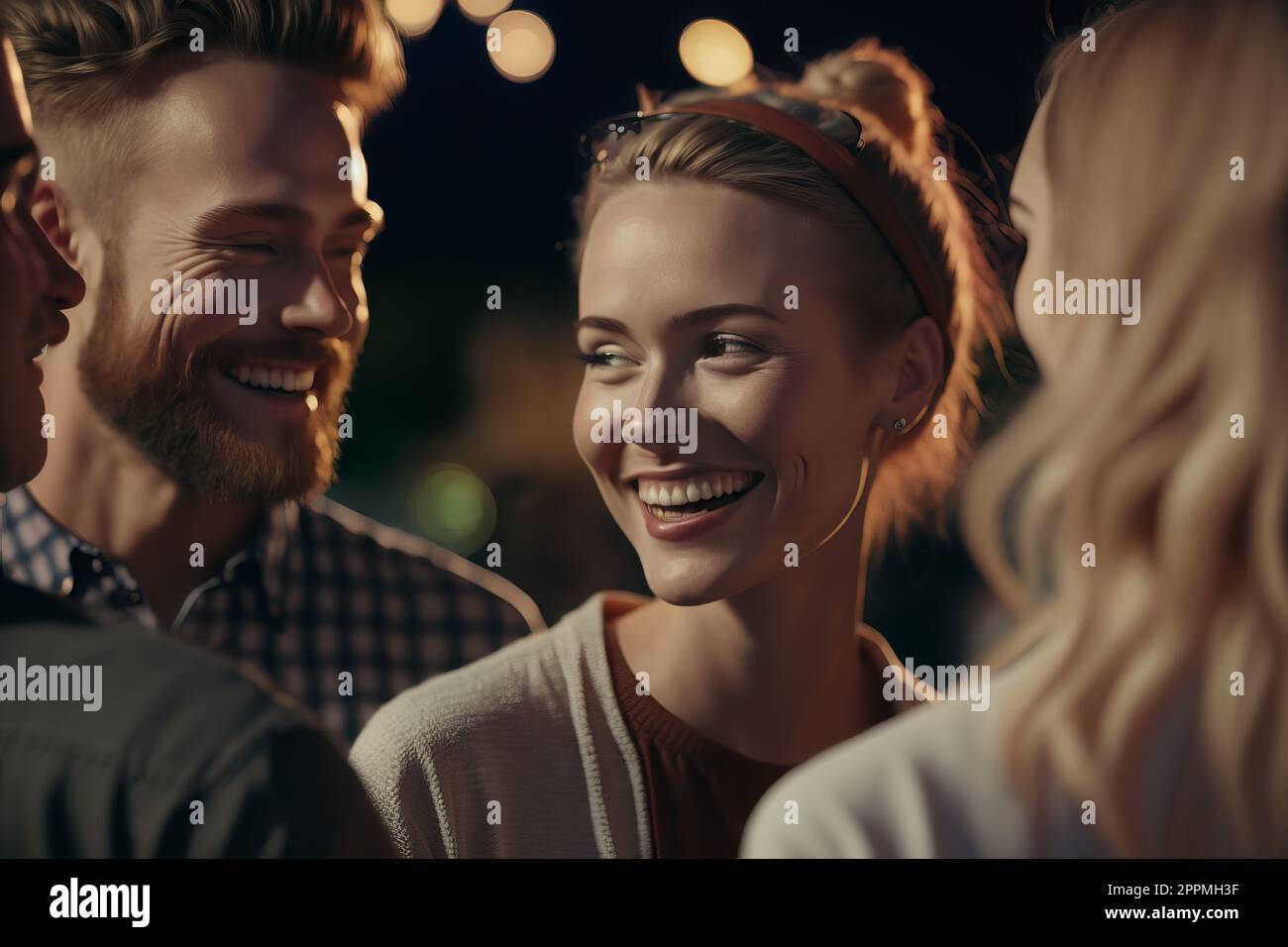 Group of friends having fun while enjoying party in the club. Group of