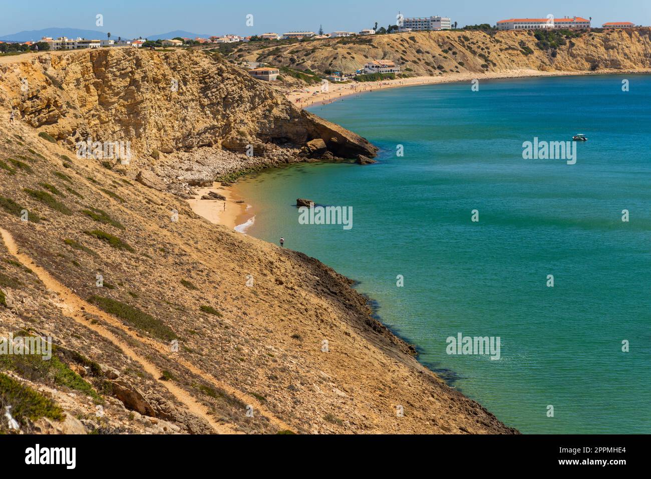 Sagres, Portugal August 25, 2022 People at the beach near Sagres
