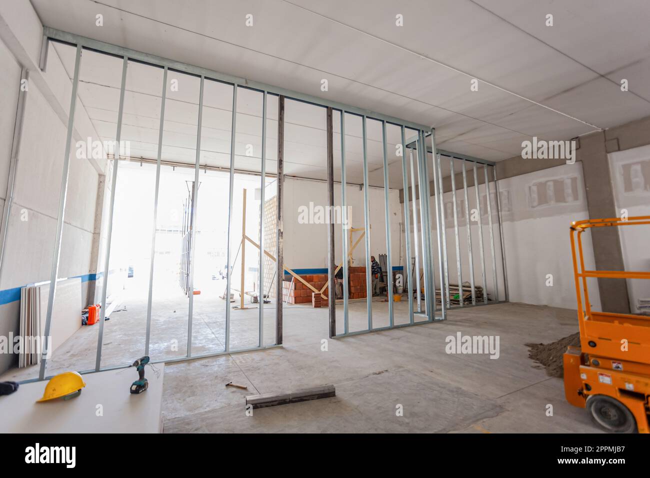 Refurbishment of a large industrial building. Stock Photo