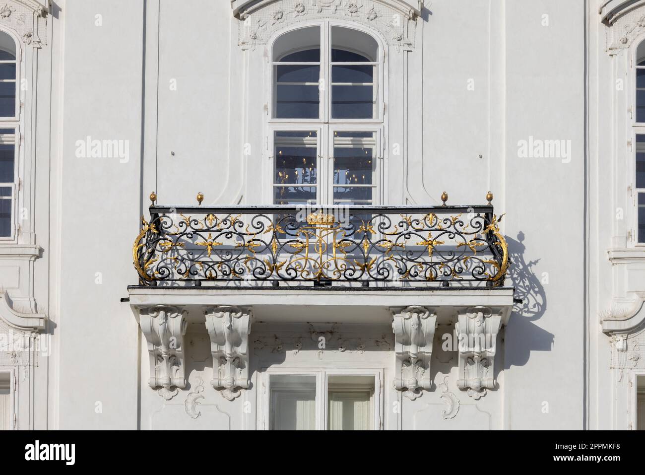 Hofburg, former Habsburg palace, decorative balcony, Innsbruck, Austria Stock Photo