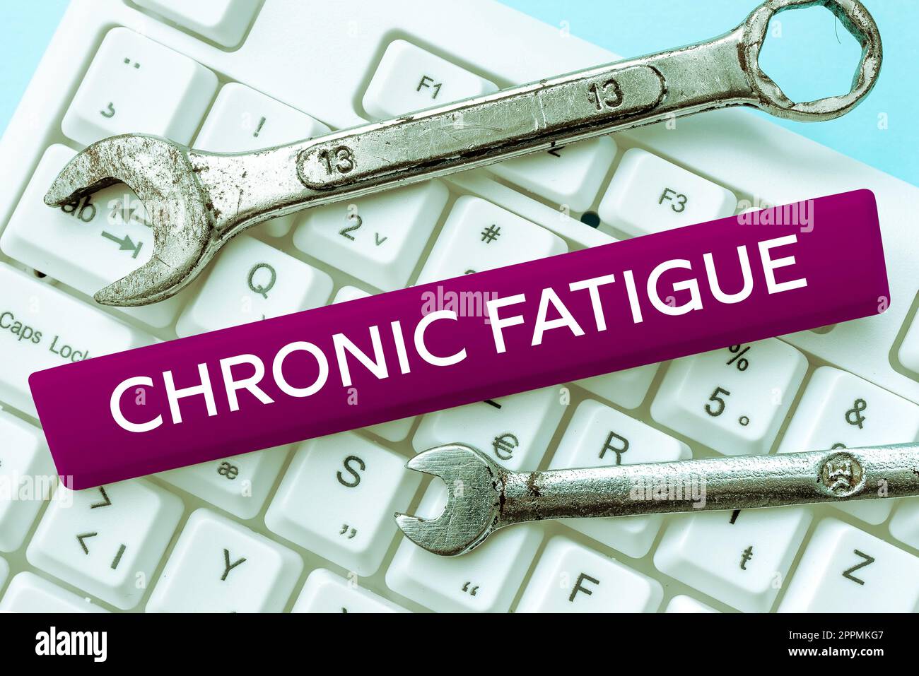 Text caption presenting Chronic Fatigue, Internet Concept A disease or condition that lasts for longer time Stock Photo