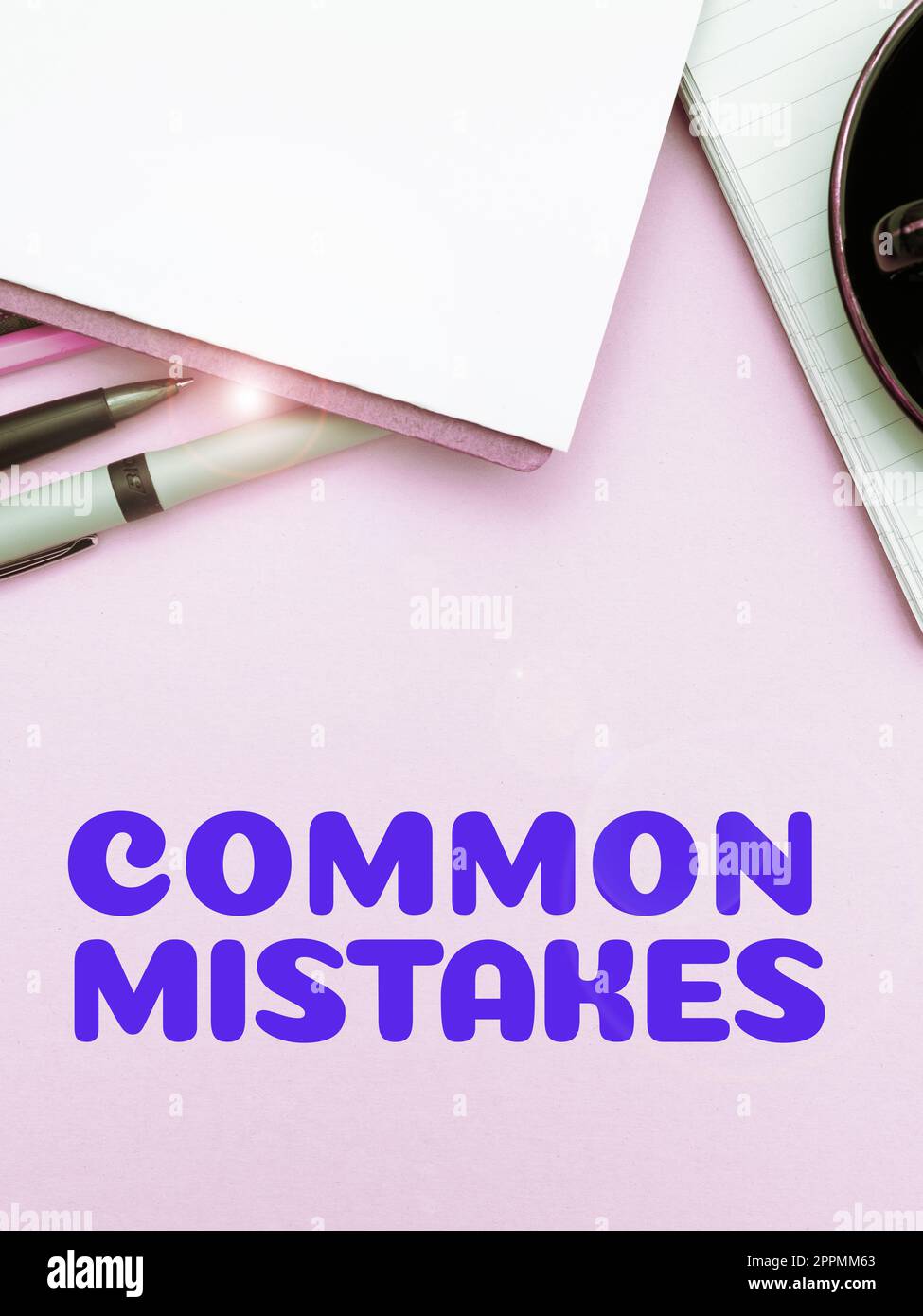 Writing displaying text Common Mistakes. Business concept actions that are often used interchangeably with error Stock Photo