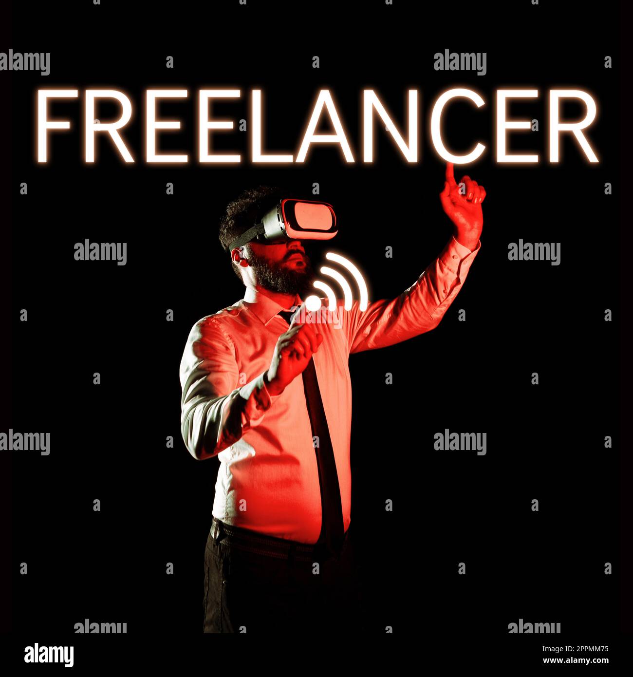 Text showing inspiration Freelancer. Concept meaning a person who acts independently without being affiliated with an organization Stock Photo