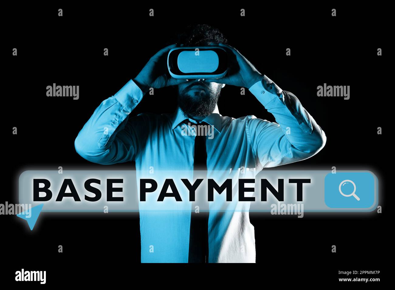 Conceptual display Base Payment. Business overview amount of pay for a