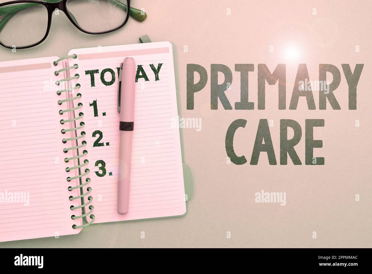 Writing displaying text Primary Care. Business showcase health care provided by medical practitioner, pediatrician, or nurse Stock Photo