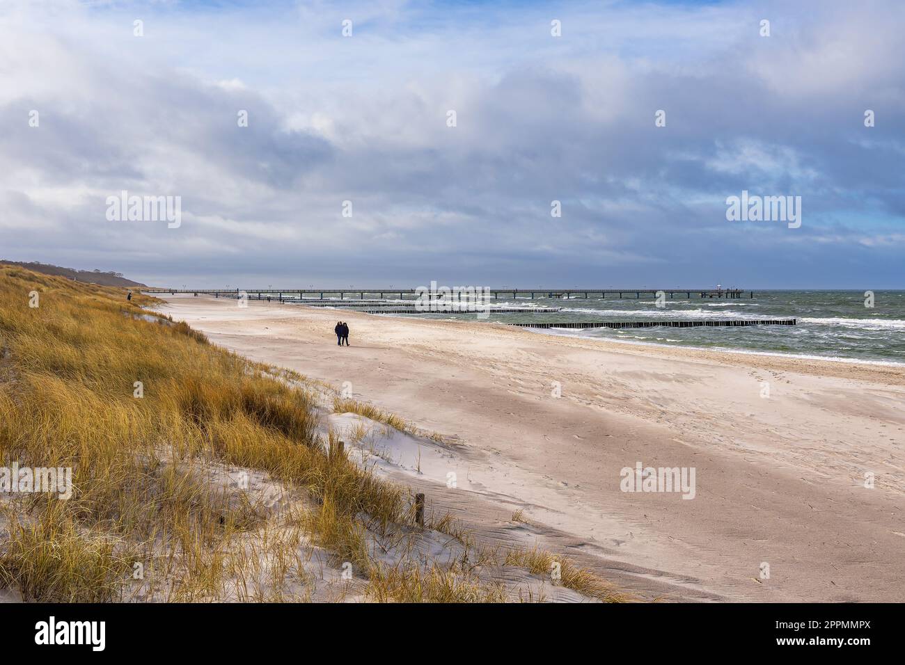 Beach on shore of the Baltic Sea in Graal Mueritz, Germany Stock Photo