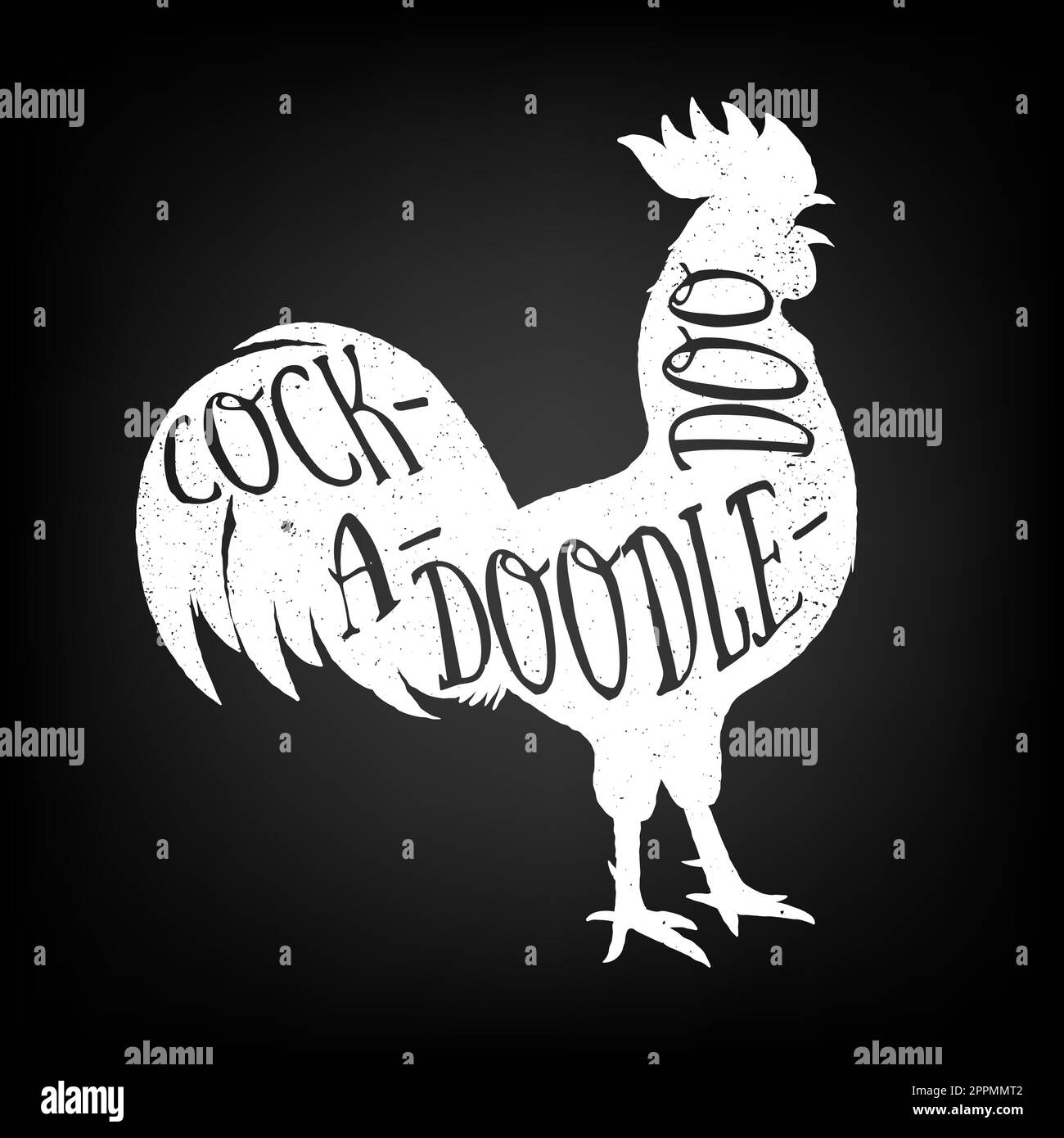 Lettering on the rooster s body, symbol of 2017. Print for design Stock ...