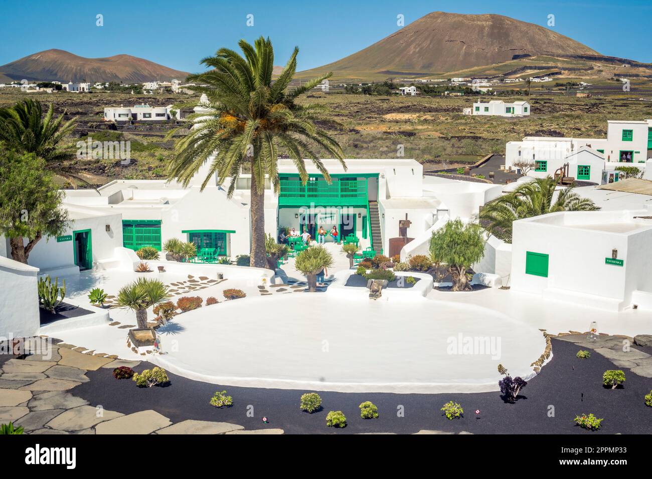 View on Casa Museo del Campesino, Cesar Manrique his work in recognition towards the efforts of the farmers of Lanzarote Stock Photo