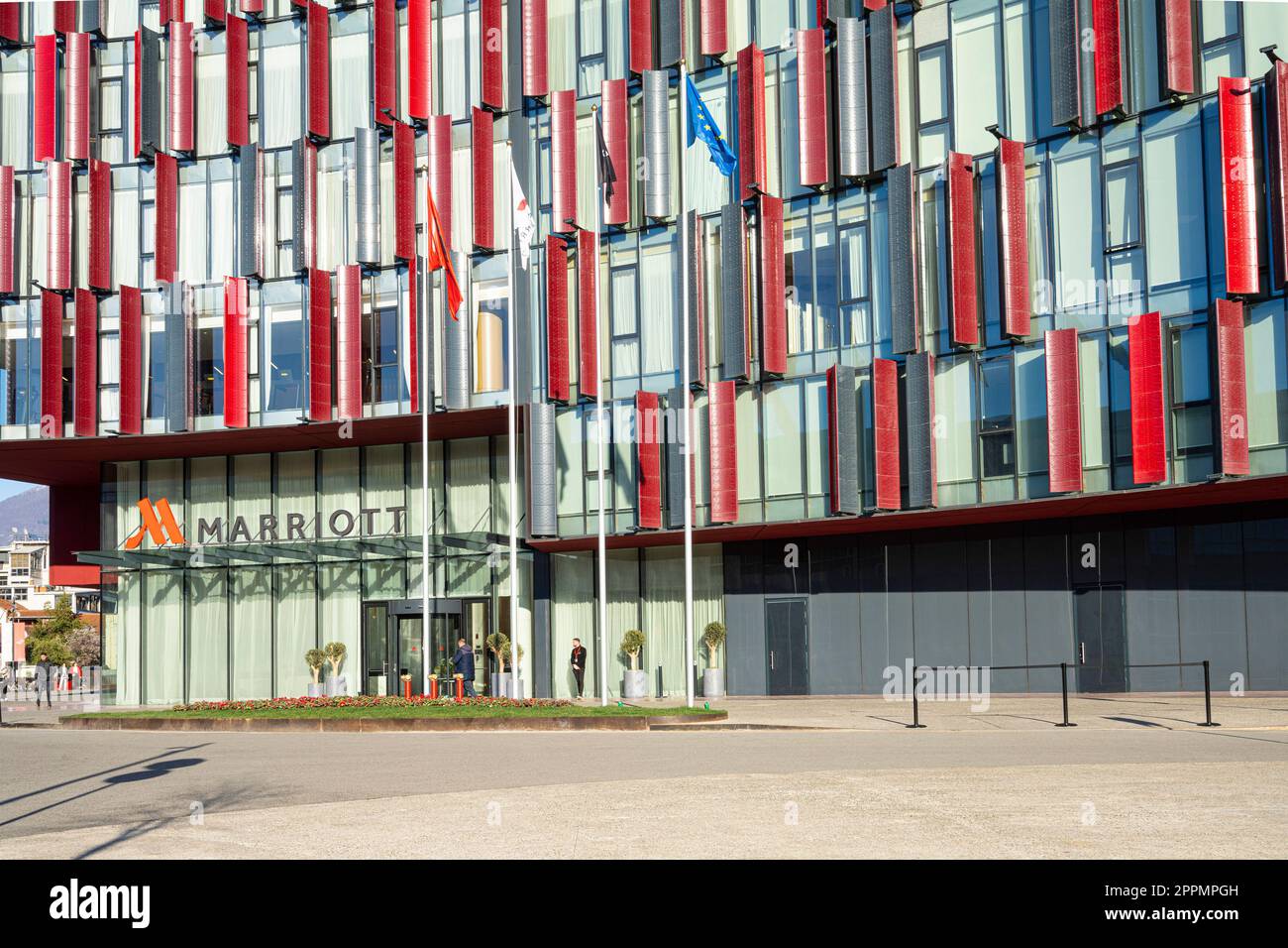 Mariott hotel in Tirana, Albania Stock Photo