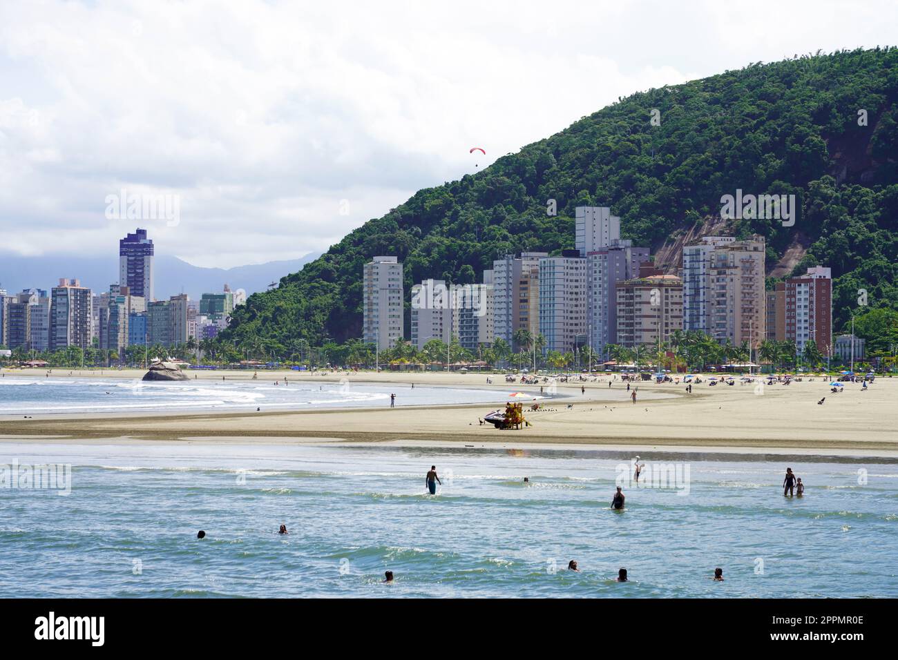 SANTOS, BRAZIL - MARCH 16, 2023: Sao Vicente and Santos beaches, Sao Paulo State, Brazil Stock Photo