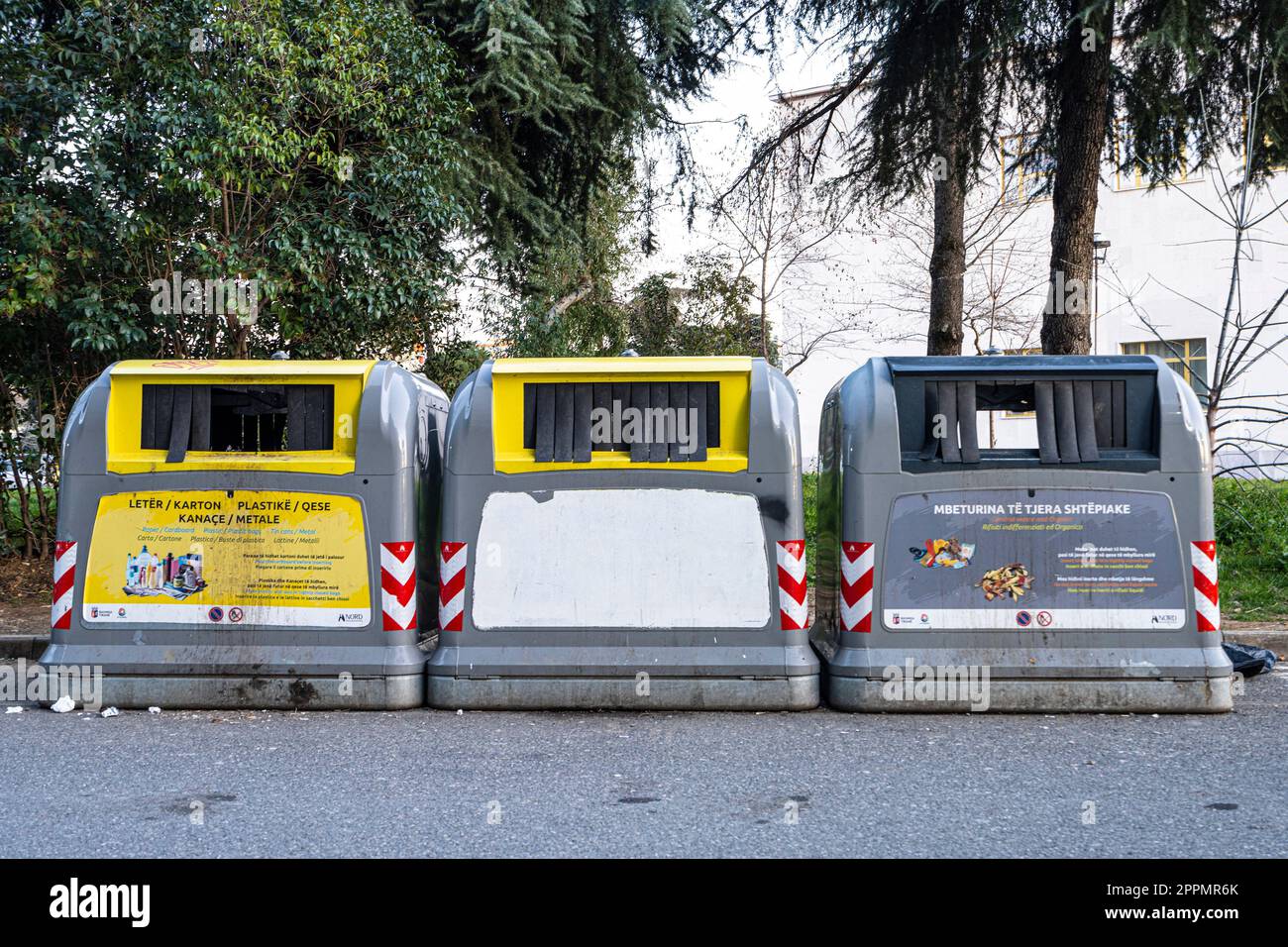 Bins For Separate Waste Collection In Tirana Albania Stock Photo Alamy bins-for-separate-waste-collection-in-tirana-albania-stock-photo-alamy