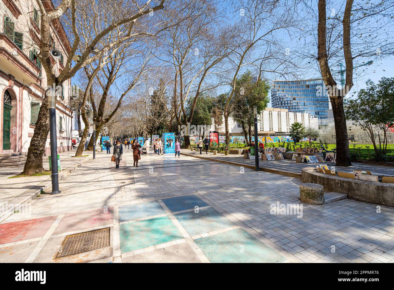 pedestrian street in Tirana, Albania Stock Photo Alamy