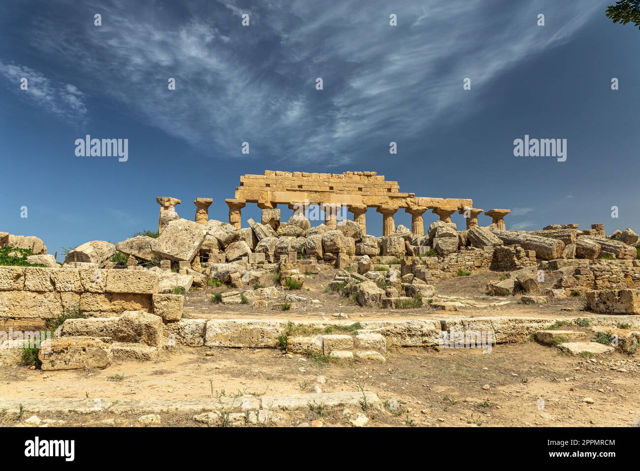 Remains of Greek temples located in Selinunte - Sicily Stock Photo