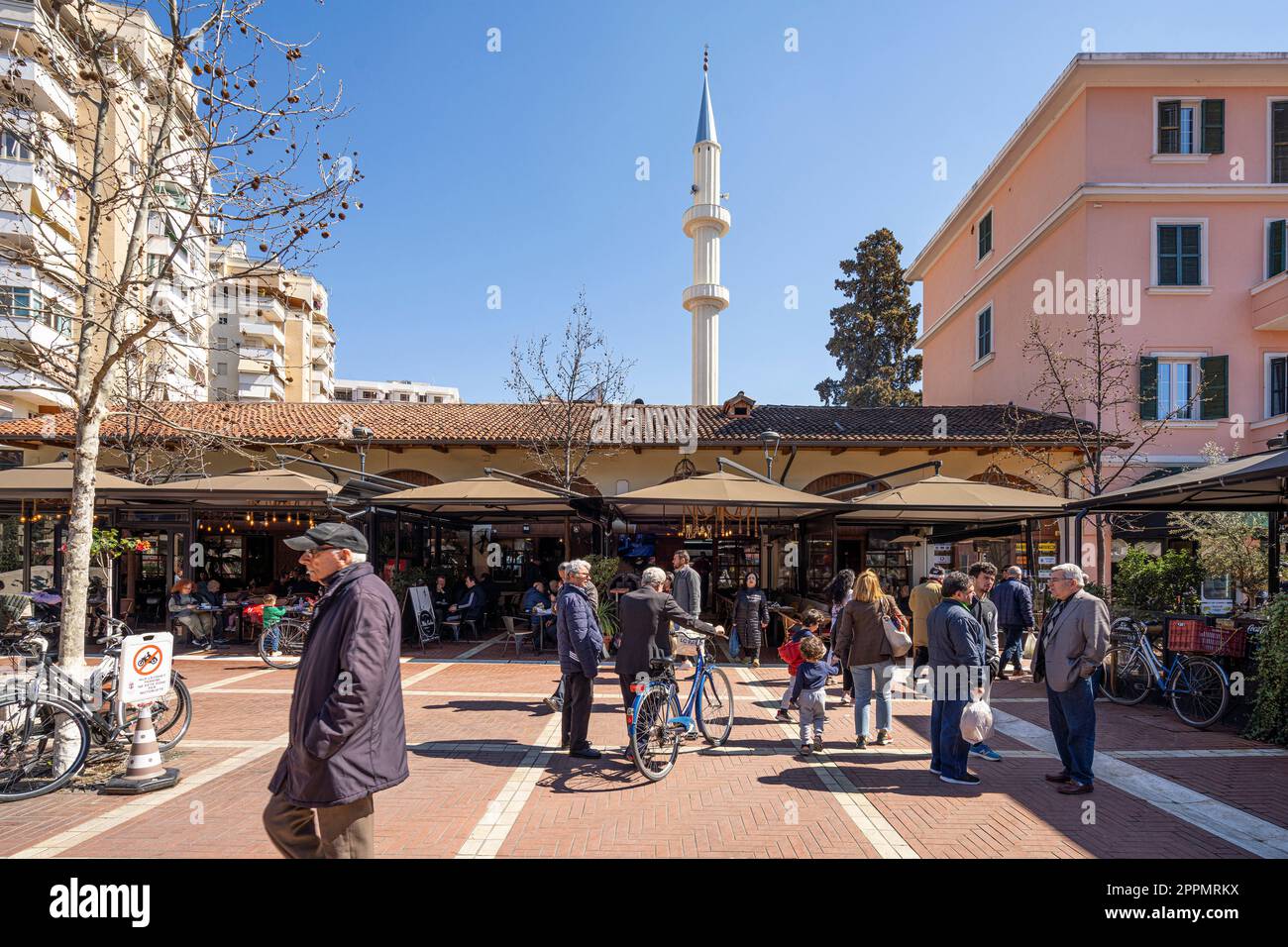 Pazari i Ri market in Tirana, Albania Stock Photo