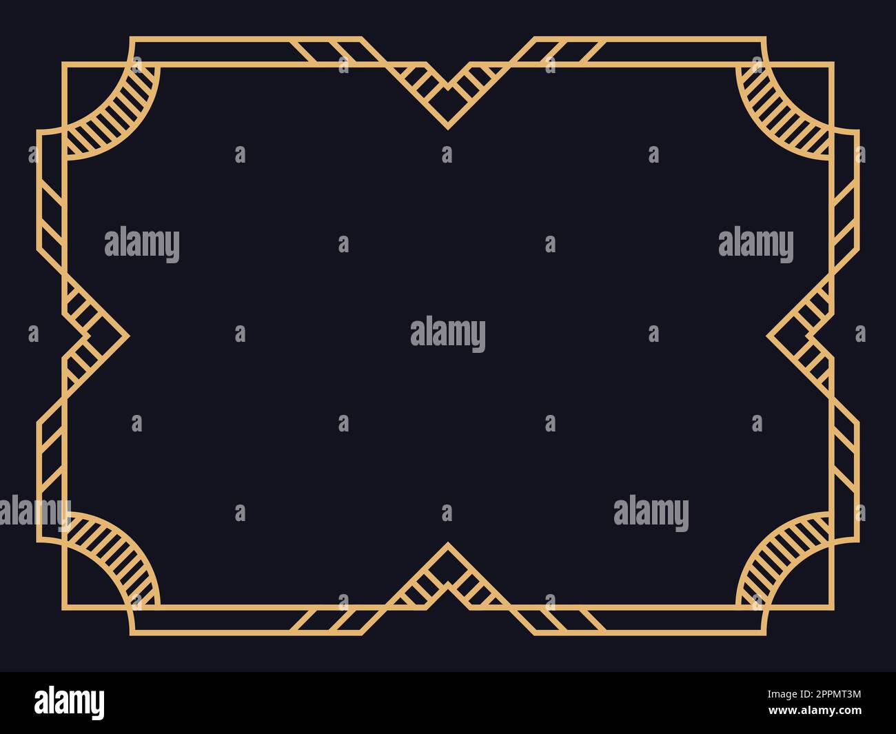 Art deco frame. Vintage linear border. Design a template for invitations, leaflets and greeting