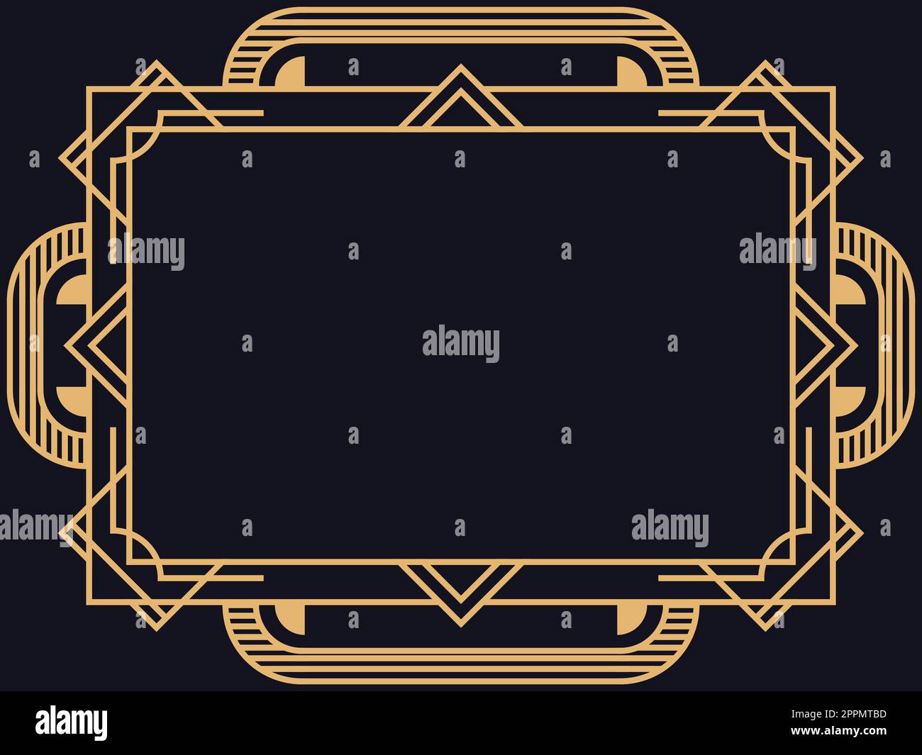 Art deco frame. Vintage linear border. Design a template for invitations, leaflets and greeting