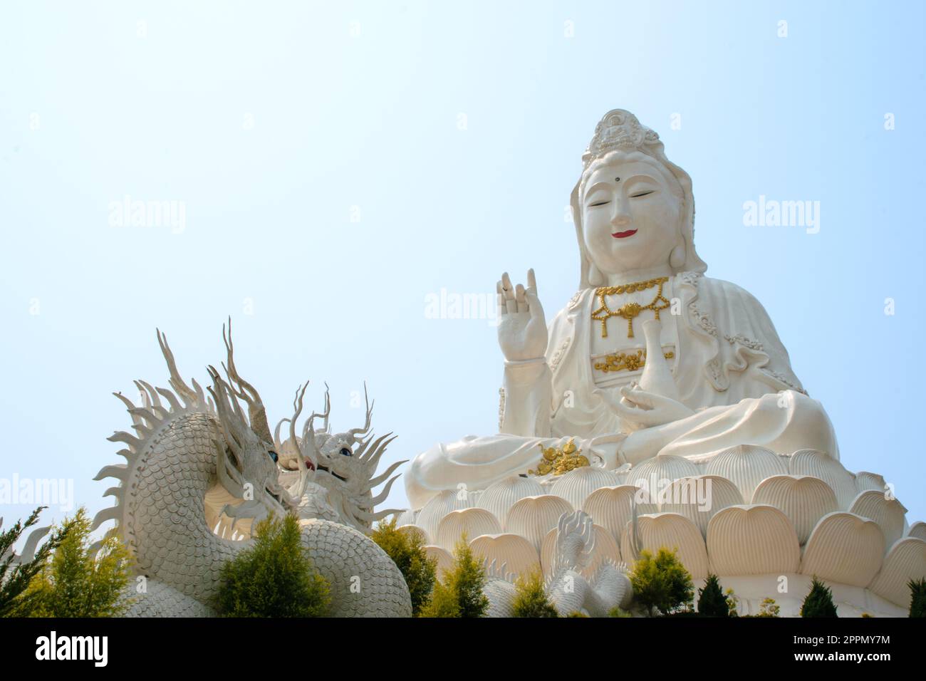 Guanyin statue in Chinese temple wat Hyua Pla Kang in Chiang Rai Stock ...