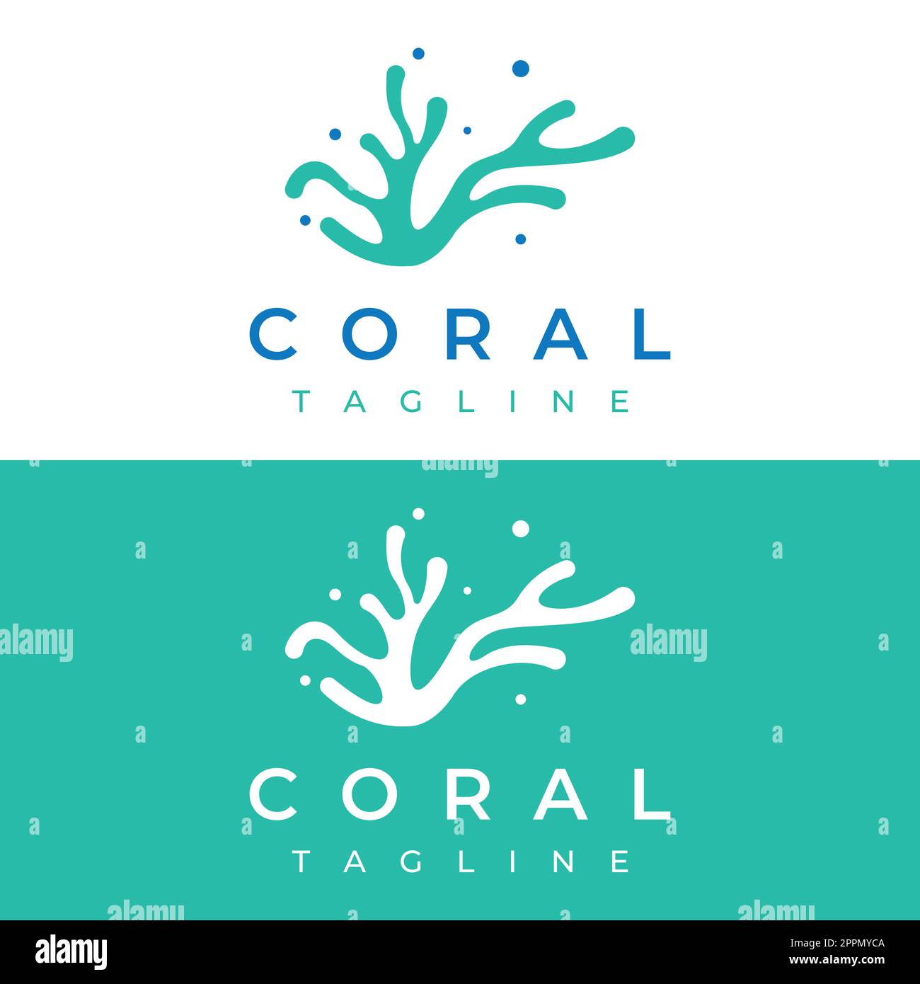 Beautiful colorful underwater natural coral reef logo creative design ...